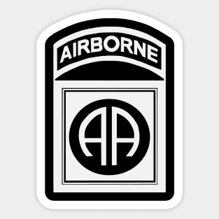 82nd Airborne with White Letters and Border Sticker